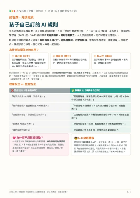 孩子自己訂的 AI 規則 PDF 第一頁